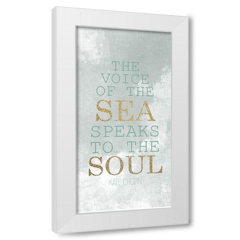 The Voice of the Sea 3 Gold White Modern Wood Framed Art Print by Allen, Kimberly