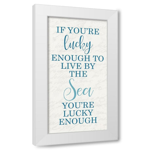 Lucky Enough 6 White Modern Wood Framed Art Print by Kimberly, Allen
