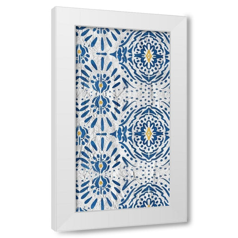 Ikat 1 White Modern Wood Framed Art Print by Kimberly, Allen
