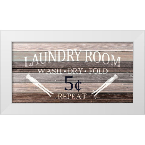 Wash Dry Fold White Modern Wood Framed Art Print by Kimberly, Allen