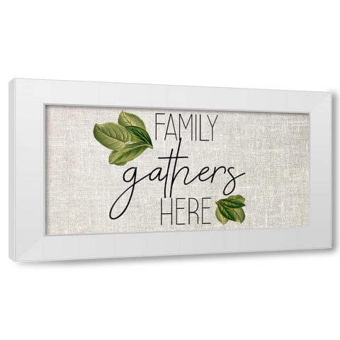 Family Gathers White Modern Wood Framed Art Print by Kimberly, Allen