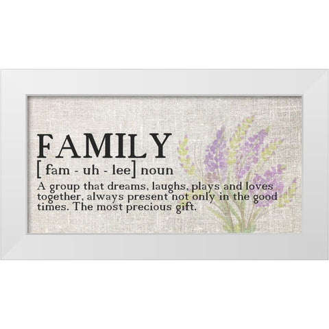 Family Noun White Modern Wood Framed Art Print by Kimberly, Allen