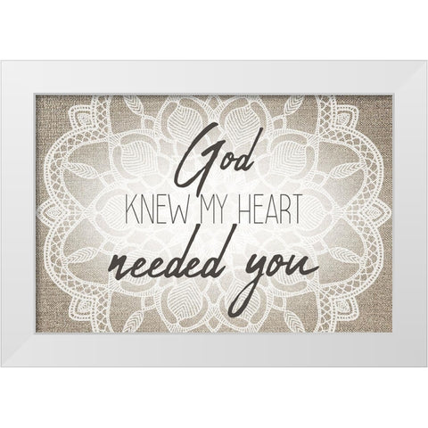 God Knew White Modern Wood Framed Art Print by Kimberly, Allen