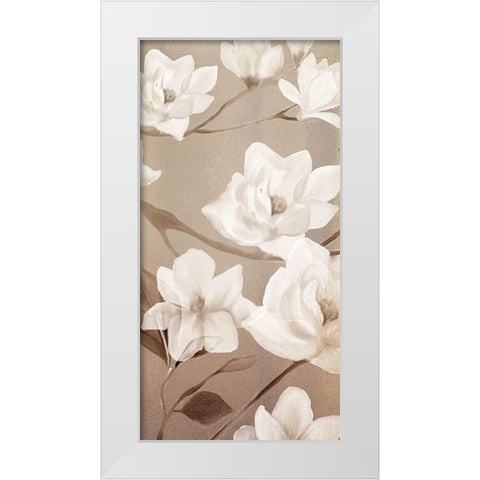 Magnolia Panel 2 White Modern Wood Framed Art Print by Kimberly, Allen