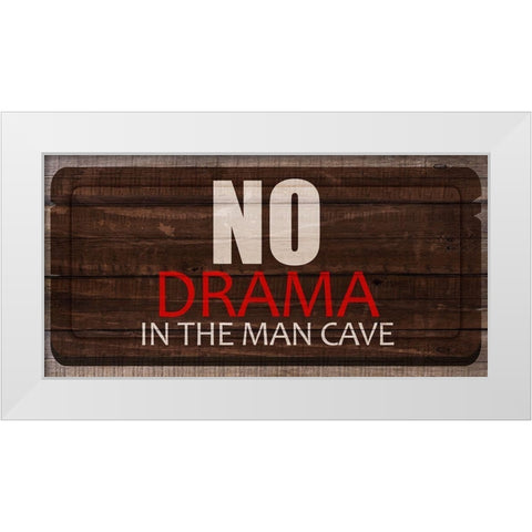 No Drama White Modern Wood Framed Art Print by Kimberly, Allen