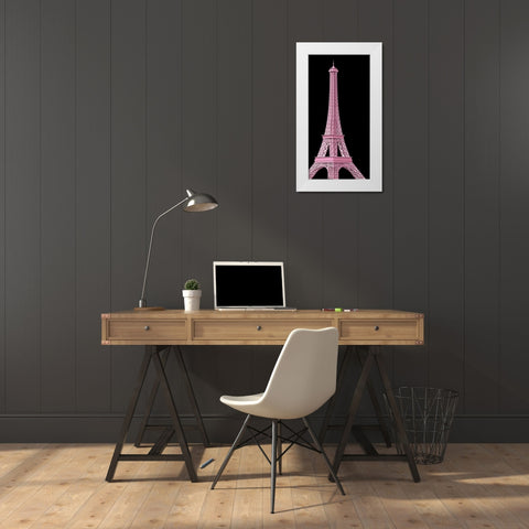 Pink Paris 1 White Modern Wood Framed Art Print by Allen, Kimberly
