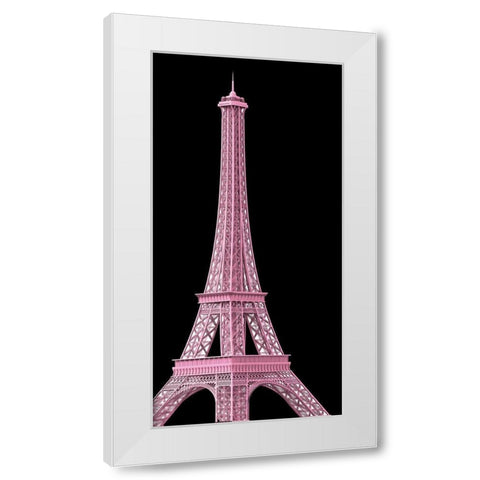 Pink Paris 1 White Modern Wood Framed Art Print by Allen, Kimberly
