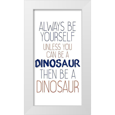 Brave Dino 5 White Modern Wood Framed Art Print by Allen, Kimberly