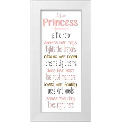 A True Princess 1 White Modern Wood Framed Art Print by Allen, Kimberly
