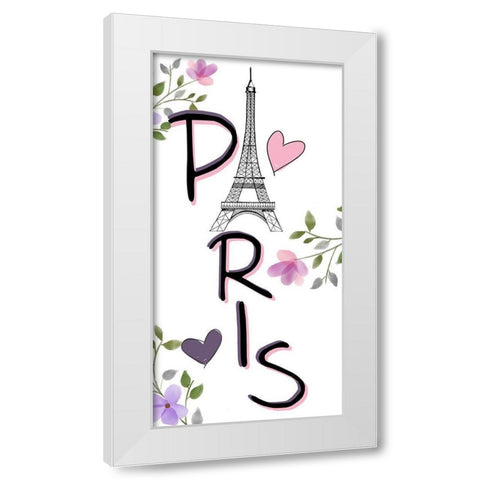 In Paris 1 White Modern Wood Framed Art Print by Allen, Kimberly