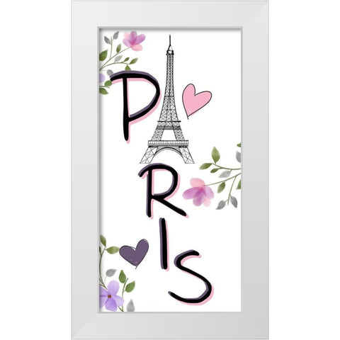 In Paris 1 White Modern Wood Framed Art Print by Allen, Kimberly