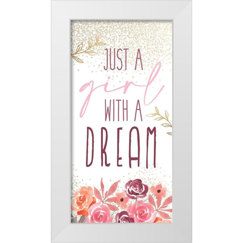 Just a Girl 1 V2 White Modern Wood Framed Art Print by Allen, Kimberly