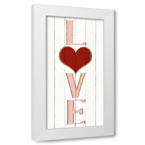 Love White Modern Wood Framed Art Print by Allen, Kimberly