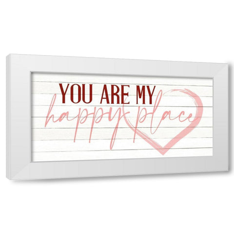 Happy Place White Modern Wood Framed Art Print by Allen, Kimberly