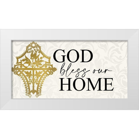 Bless our Home White Modern Wood Framed Art Print by Allen, Kimberly