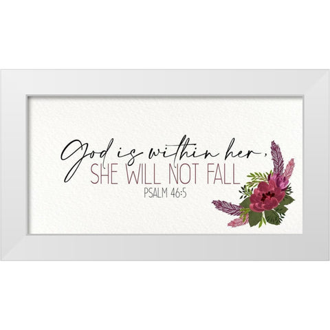 She Will Not Fall White Modern Wood Framed Art Print by Allen, Kimberly