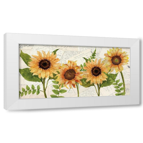Sunflower Letters White Modern Wood Framed Art Print by Allen, Kimberly