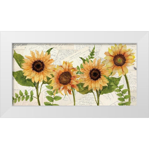 Sunflower Letters White Modern Wood Framed Art Print by Allen, Kimberly