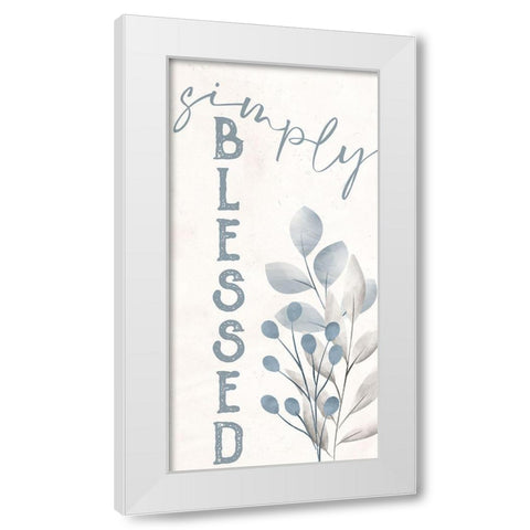 Simply Blessed Floral 1 White Modern Wood Framed Art Print by Allen, Kimberly
