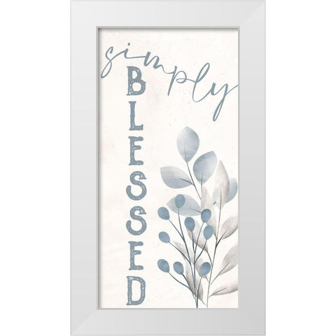 Simply Blessed Floral 1 White Modern Wood Framed Art Print by Allen, Kimberly