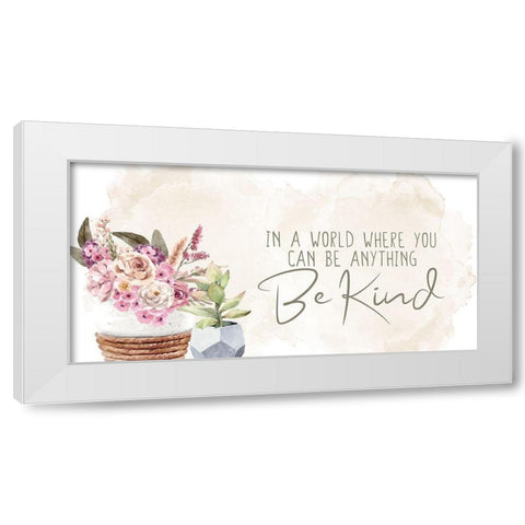 Be Kind White Modern Wood Framed Art Print by Allen, Kimberly