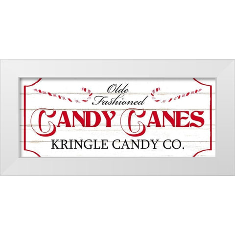 Old Fashioned Candy Canes White Modern Wood Framed Art Print by Allen, Kimberly