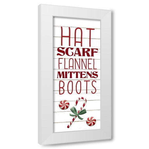 Hat and Scarf White Modern Wood Framed Art Print by Allen, Kimberly