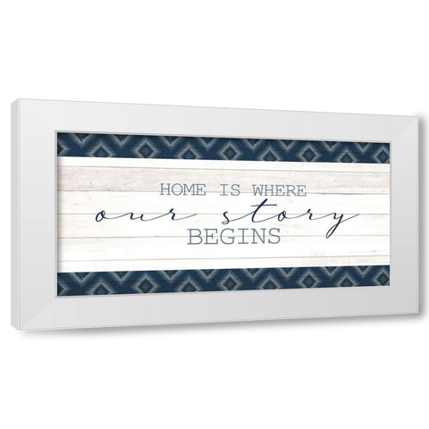 Story Begins White Modern Wood Framed Art Print by Allen, Kimberly
