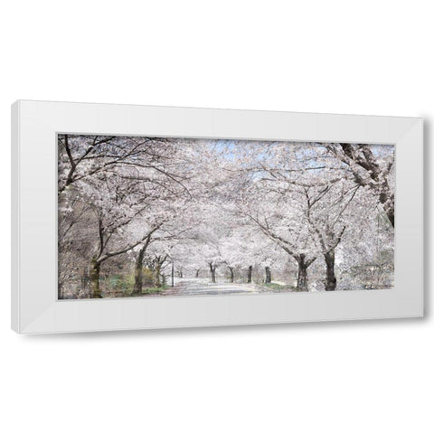 Cherry Blossom Lane White Modern Wood Framed Art Print by Allen, Kimberly