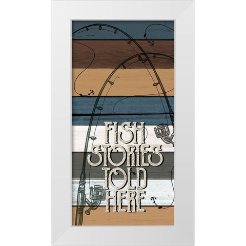 Fishing Panel 1 V2 White Modern Wood Framed Art Print by Allen, Kimberly