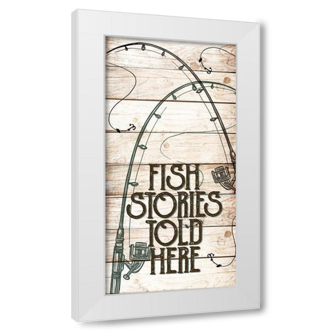 Fishing Panel 1 White Modern Wood Framed Art Print by Allen, Kimberly