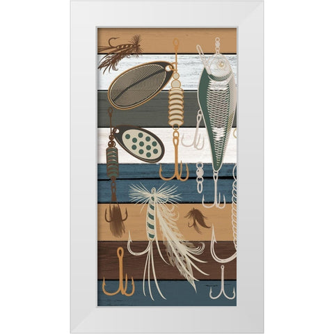Fishing Panel 2 V2 White Modern Wood Framed Art Print by Allen, Kimberly