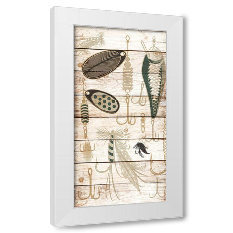 Fishing Panel 2 White Modern Wood Framed Art Print by Allen, Kimberly