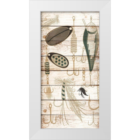 Fishing Panel 2 White Modern Wood Framed Art Print by Allen, Kimberly