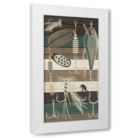 Fishing Panel 2 White Modern Wood Framed Art Print by Allen, Kimberly