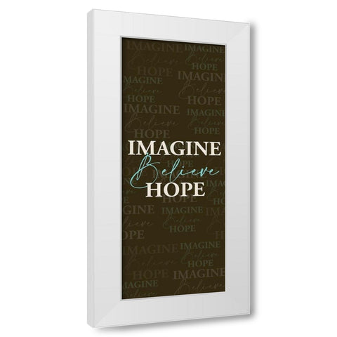 Imagine White Modern Wood Framed Art Print by Allen, Kimberly
