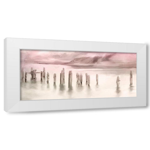 Broken Pier Sunset White Modern Wood Framed Art Print by Allen, Kimberly