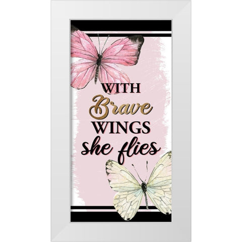 Brave Wings 1 White Modern Wood Framed Art Print by Allen, Kimberly