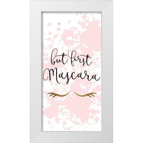 Mascara White Modern Wood Framed Art Print by Allen, Kimberly