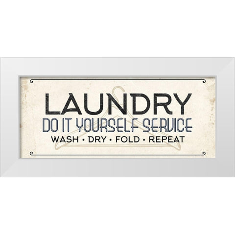 Do It Yourself Laundry White Modern Wood Framed Art Print by Allen, Kimberly