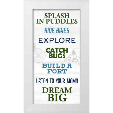 Boy Rules 2 White Modern Wood Framed Art Print by Allen, Kimberly