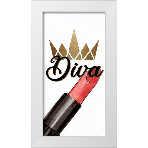 Diva 1 White Modern Wood Framed Art Print by Allen, Kimberly