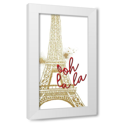 I Love Paris 3 V2 White Modern Wood Framed Art Print by Allen, Kimberly