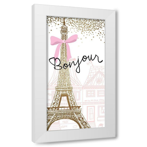 Paris Streets 1 V2 White Modern Wood Framed Art Print by Allen, Kimberly