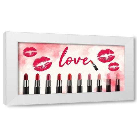 Love Lipstick V2 White Modern Wood Framed Art Print by Allen, Kimberly