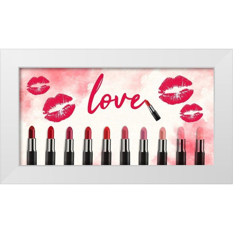 Love Lipstick V2 White Modern Wood Framed Art Print by Allen, Kimberly