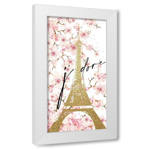 Jadore Blossoms White Modern Wood Framed Art Print by Allen, Kimberly