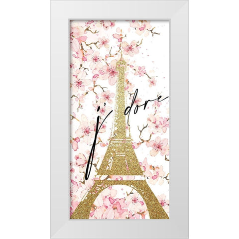 Jadore Blossoms White Modern Wood Framed Art Print by Allen, Kimberly