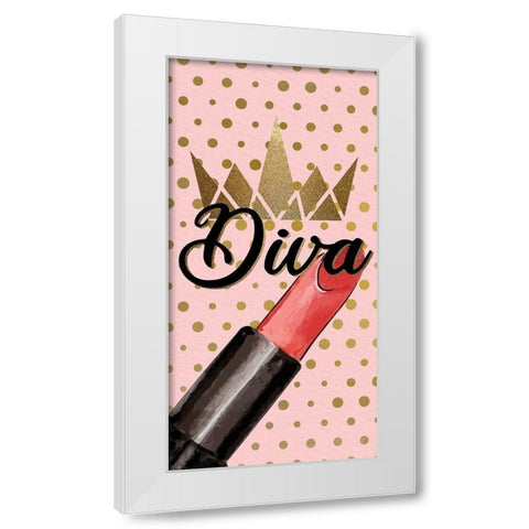 Diva 1 V3 White Modern Wood Framed Art Print by Allen, Kimberly