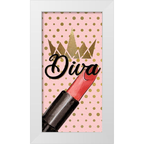 Diva 1 V3 White Modern Wood Framed Art Print by Allen, Kimberly